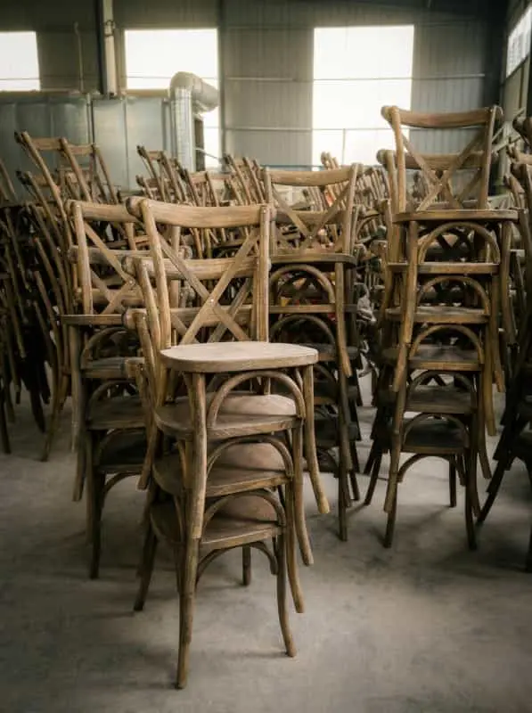 Wedding chair production line at the Sunzo factory in Weifang, Shandong